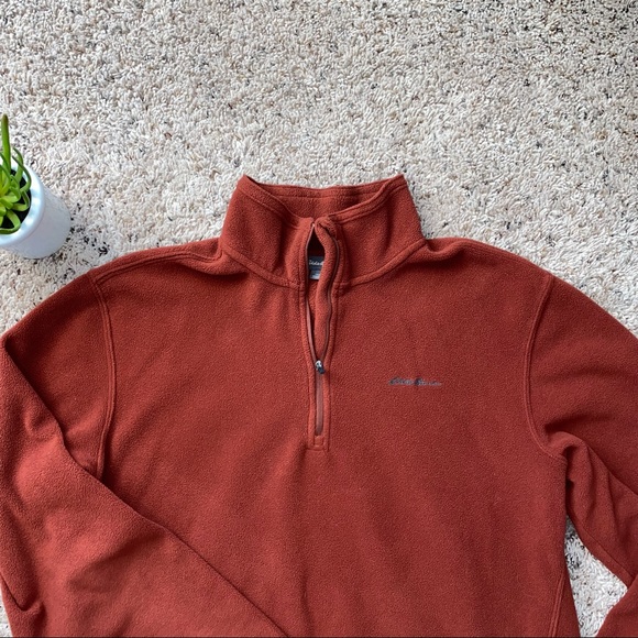 ❤️🚫SOLD🚫❤️EDDIE BAUER Rust 1/4 Zip Pullover - Picture 2 of 5